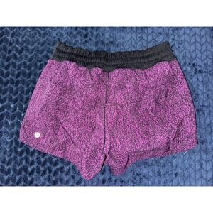 Lululemon‎ Women's Run Times Shorts Speckled Foil Magenta Purple Black Size 6